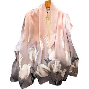 Pink Silky Scarf for Women Long Lightweight Dressy Wrap Soft Fashion Shawl Gift